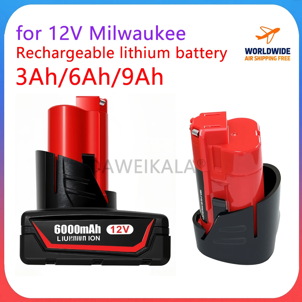 12V lithium battery 9Ah Rechargeable Battery for Milwaukee M12 XC Cordless Tools 48-11-2402 48-11-24