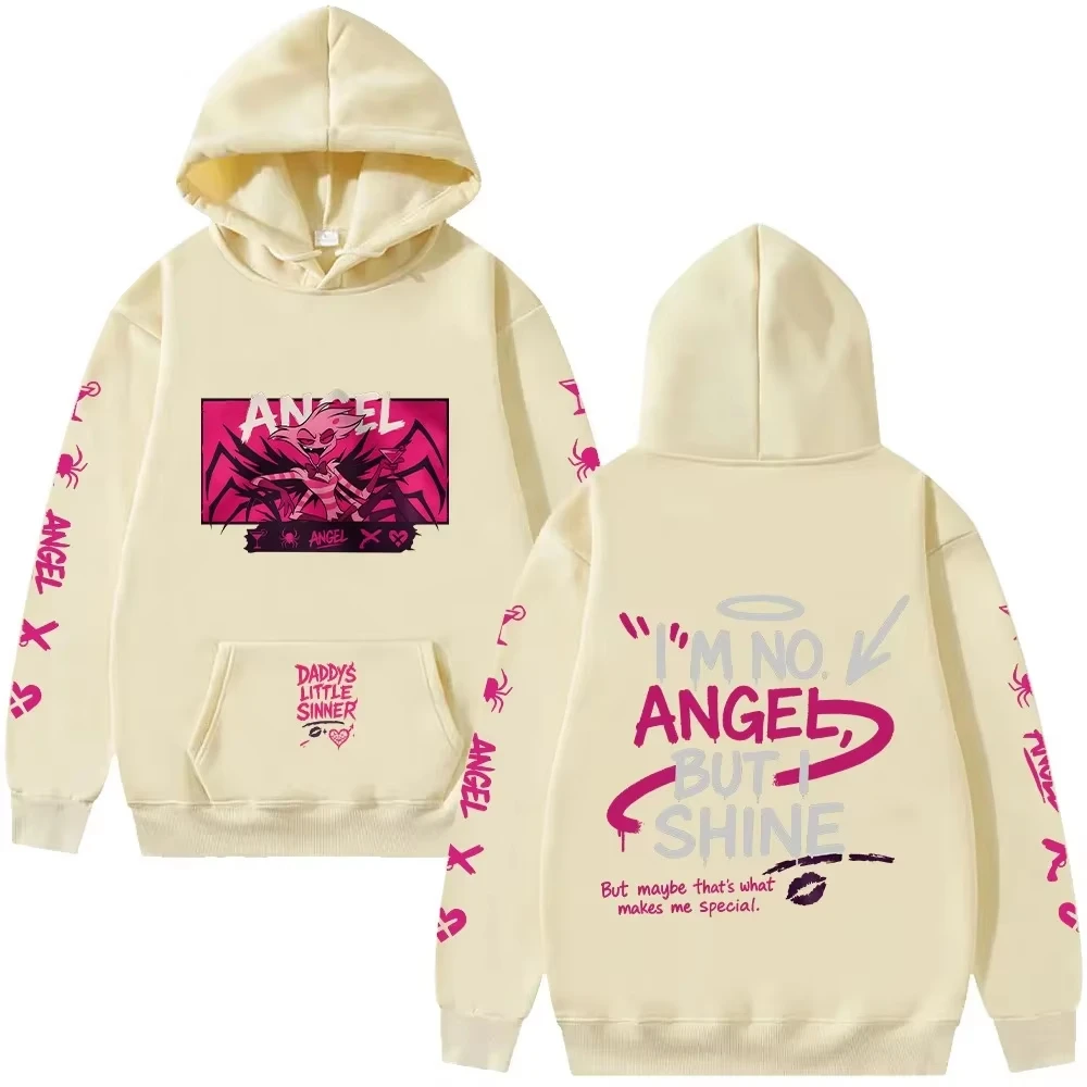 Hazbin Hotel Angel Dust Hoodie Graphic Anime Pullovers Fleece Warm Demoncore Streetwear Cute Edgy Oversized Unisex Cotton Hooded - view 3