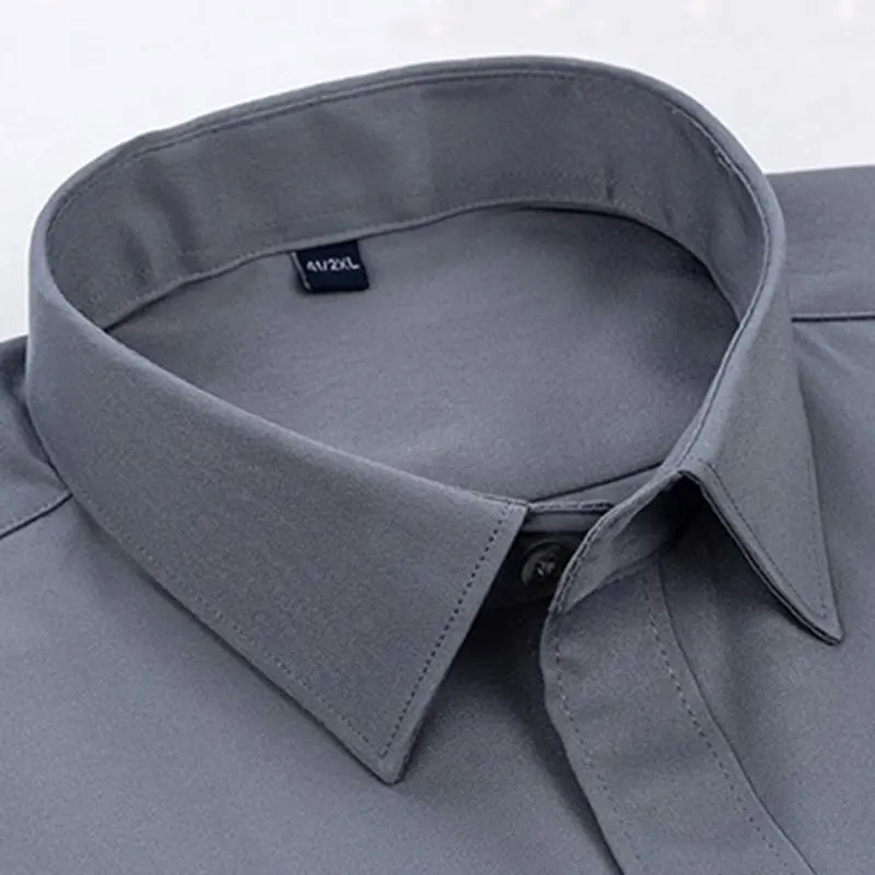 New solid color professional wear anti-wrinkle men business casual social long sleeve shirt free ironing slim gentleman demeanor