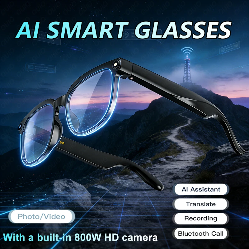 

New Remote Photography Smart Glasses HD Video Bluetooth Call AI Voice Assistant Built-in 8 Million Pixel HD Camera Smart Glasses