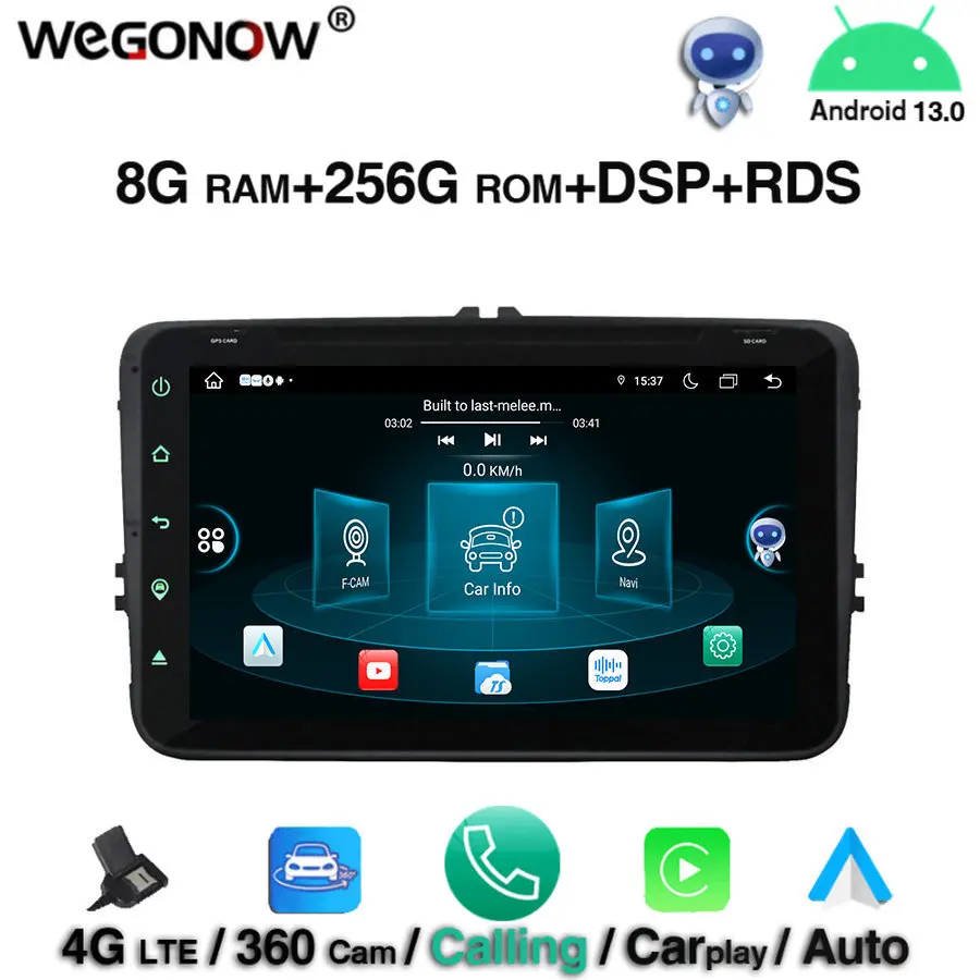 

360 DSP Carplay Android 13,0 8 ГБ ОЗУ 256 Гб ПЗУ Восьмиядерный автомобильный DVD-плеер GPS карта RDS радио Wi-Fi Bluetooth 5,0 для Volkswagen