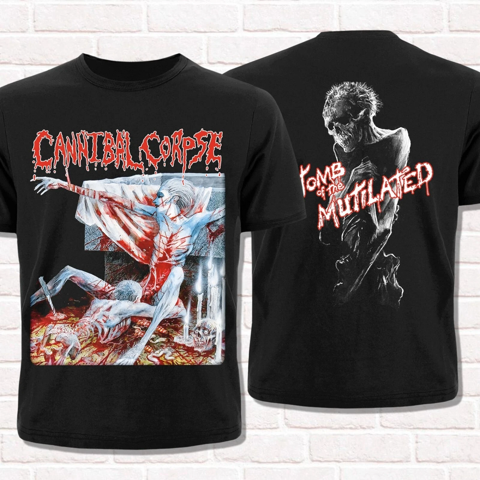 T-shirt nera Cannibal Corpse Tomb of The Mutilated 1992 Brutal Death Metal Tees Tops Cotton manica corta unisex High Street