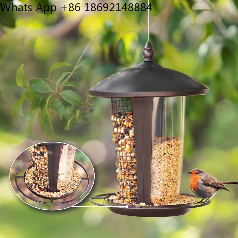 

Outdoor garden 2-in-1 bird feeder, suspended automatic bird feeder