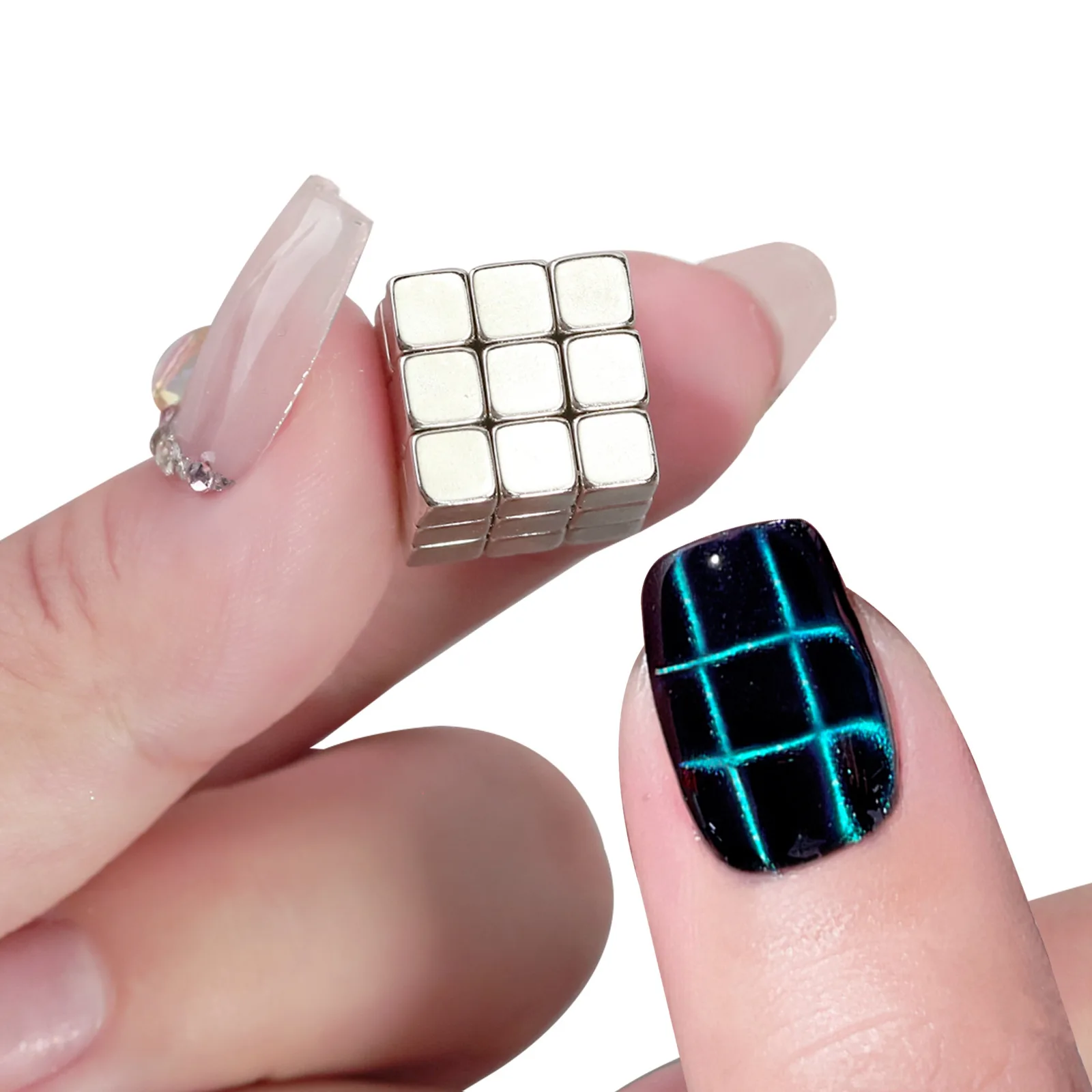 Cube Magnet Nail Art Cat Eye Chessboard Starlight Nail UV Magnetic Attraction Magnets Manicure DIY Tool 27pcs