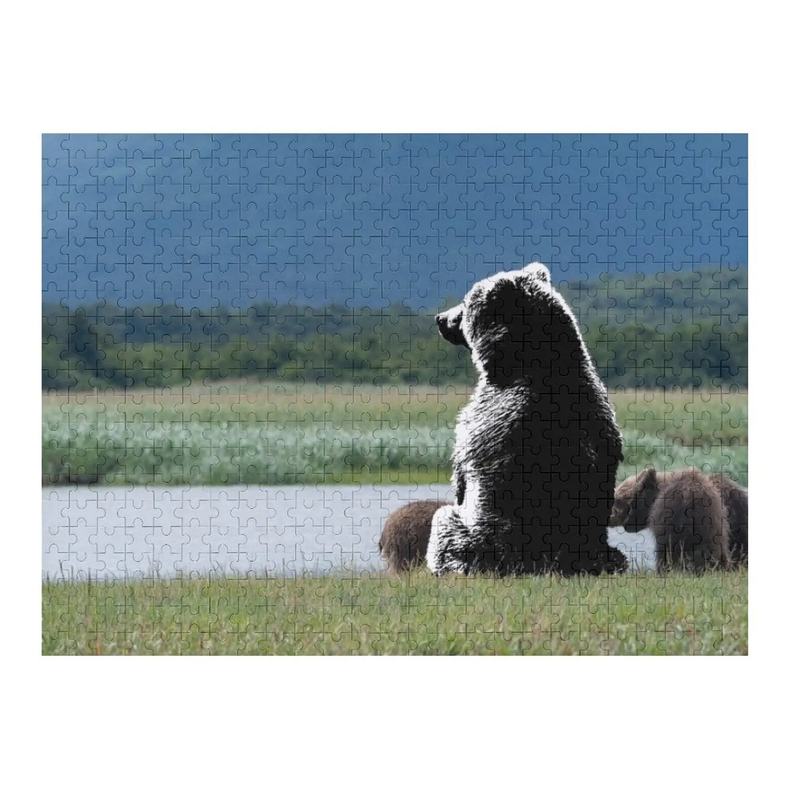 Puzzle Triste Orso Puzzle in legno con nome IQ