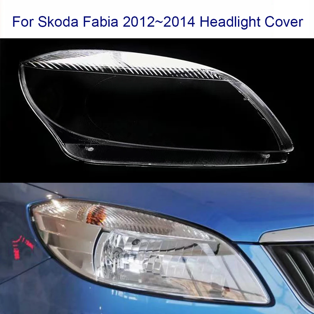 Dla Skoda Fabia 2012 2013 2014 przednia osłona reflektora samochodowego klosz lampy maska reflektora