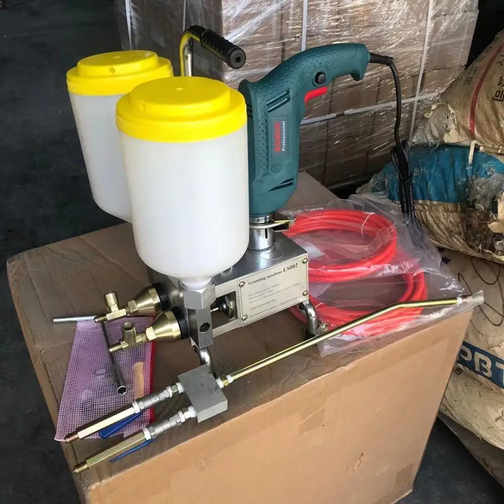 High Pressure Grouting Pumping Machine Waterproof 2 Pump Double Steel Concrete Polyurethane