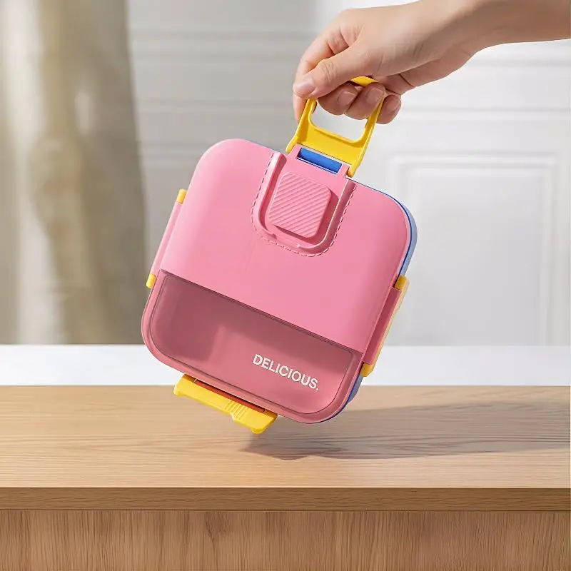

Portable Office Worker Lunch Box Food Grade Plastic With Tableware Lightweight And Leakproof