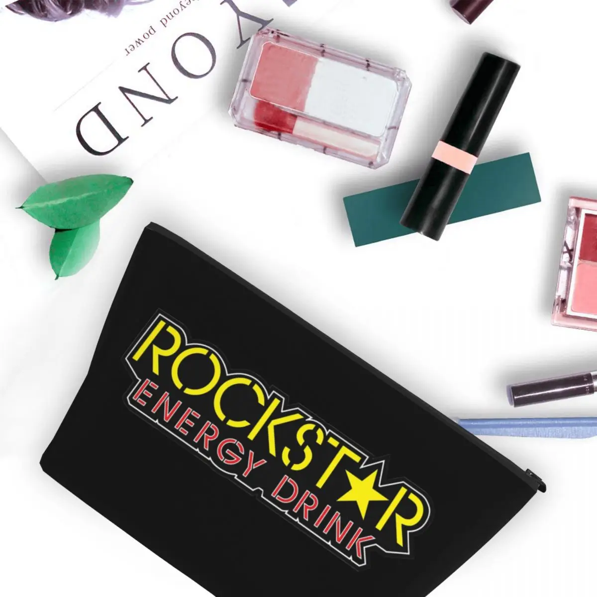 Rockstar Energy Drink Bolsas de cosméticos para mujer, bolsa organizadora de maquillaje de viaje, almacenamiento de artículos de tocador, caja de kit Dopp