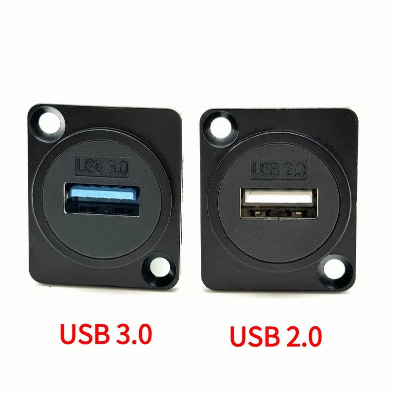 D type Metal USB socket female to female USB 3.0 2.0 connector panel mounting