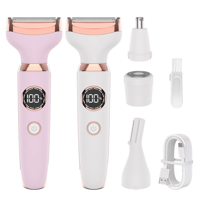 

Многофункциональное электрическое устройство для удаления волос 4-в-1 для женщин, устройство для бритья всего тела и обрезки бровей, средство для удаления волос в носу