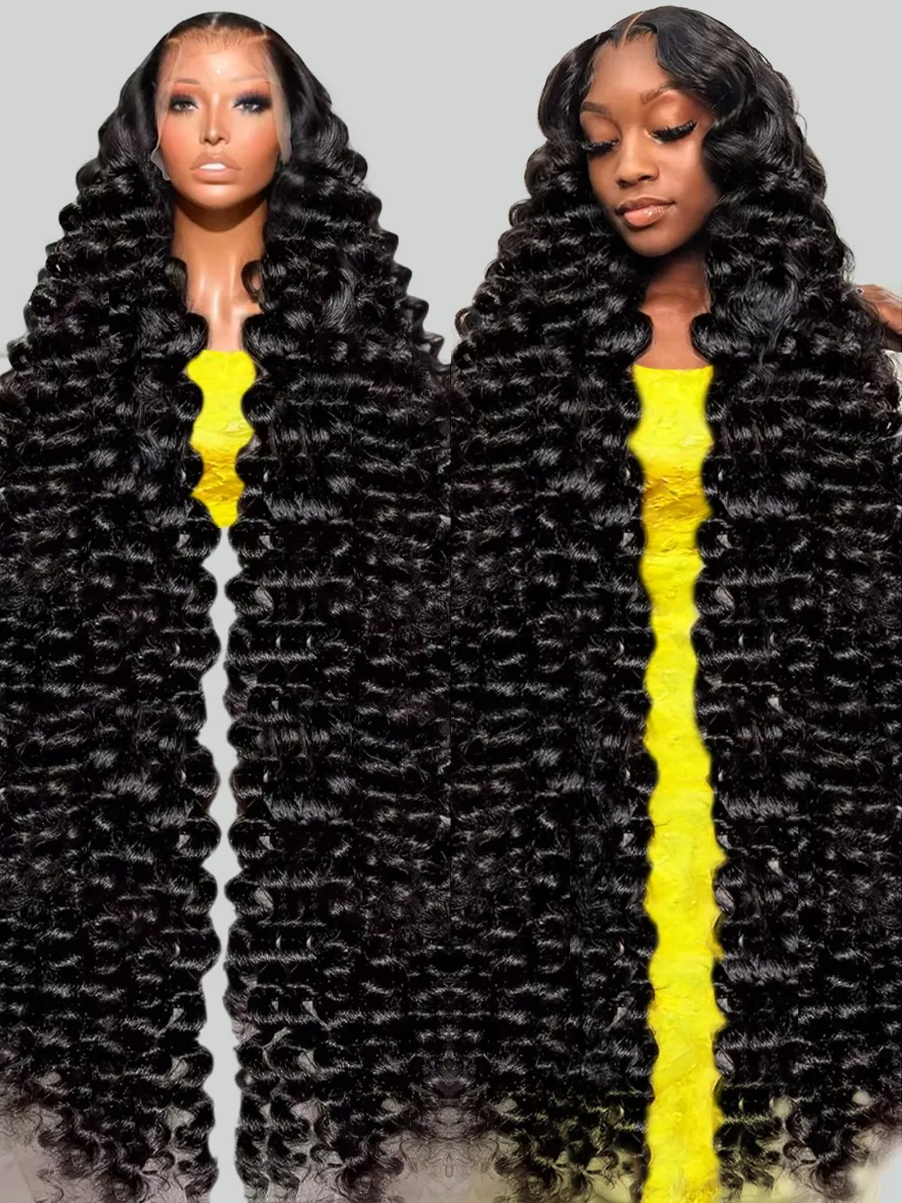 

Mossily 32 Inch Loose Deep Wave 13x4 HD Transparent Human Hair Wig 200 Density Brazilian Water Curly Lace Frontal Wig