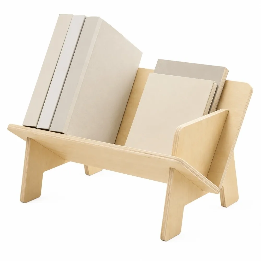Wood Material Wooden Bookshelf Wooden Tone Solid Tabletop Organizer Rectangular Shape Freestanding Magazine CD Holder