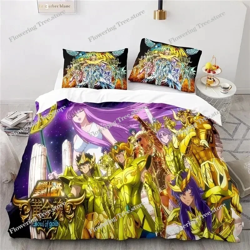 Anime Saint Seiya Bedding Set Duvet Cover Bedroom Comforter Covers Single Twin King Size Quilt Cover Home Textile029963