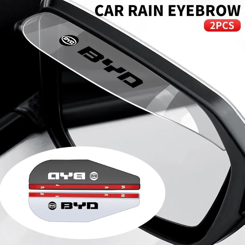 

2Pcs Car Logo Rearview Mirror Rain Eyebrow For BYD I3 S7 G3 F3 S6 F0 E5 E2 E1 E3 E9 D1 S8 E6 L3 M6 Tang Song Auto Accessories