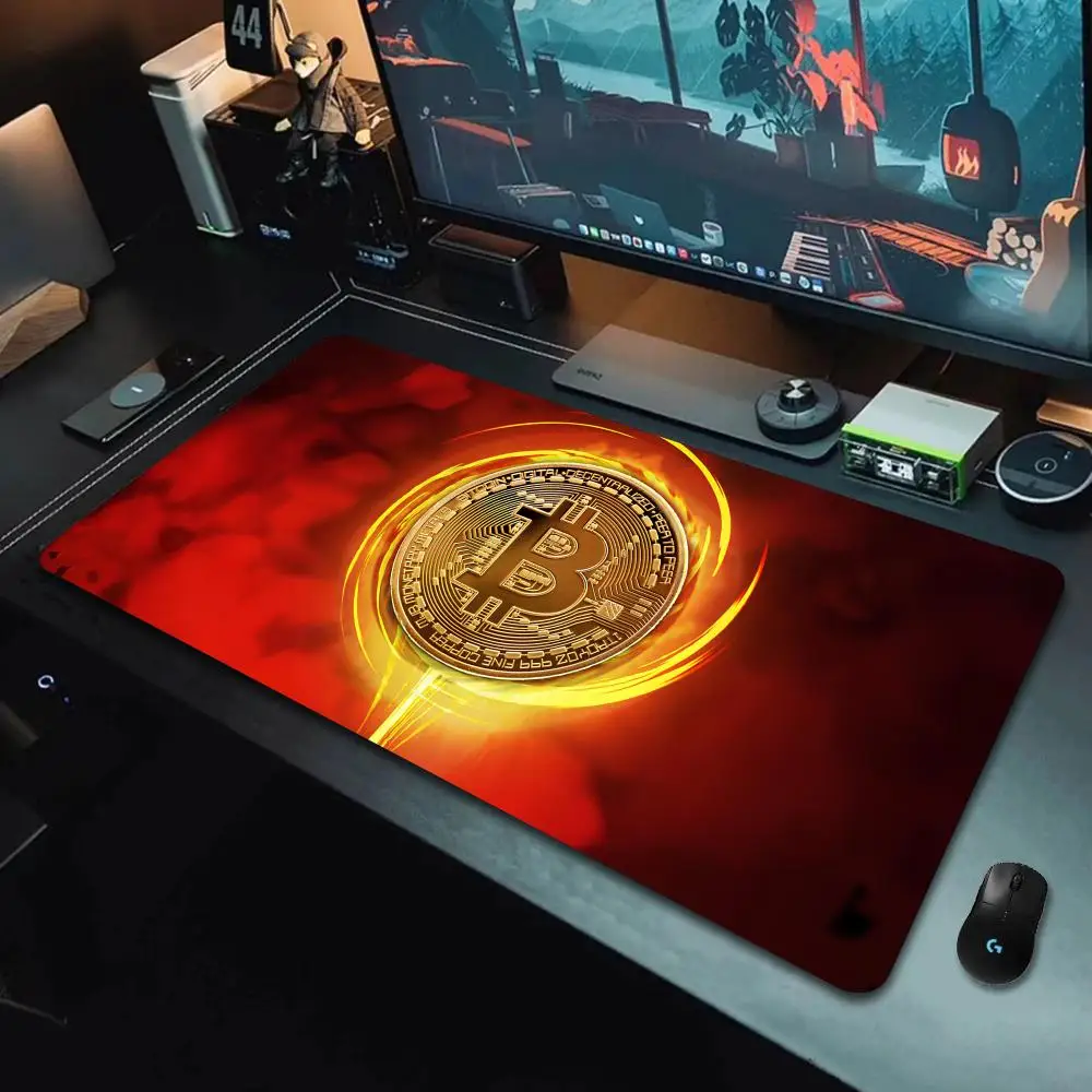 Durable Hot mouse pad Bitcoin Gaming Accessories HD Print Mouse Pad Non-Slip Rubber Gamer Mouse Mat Computer Mousepad Deskmat