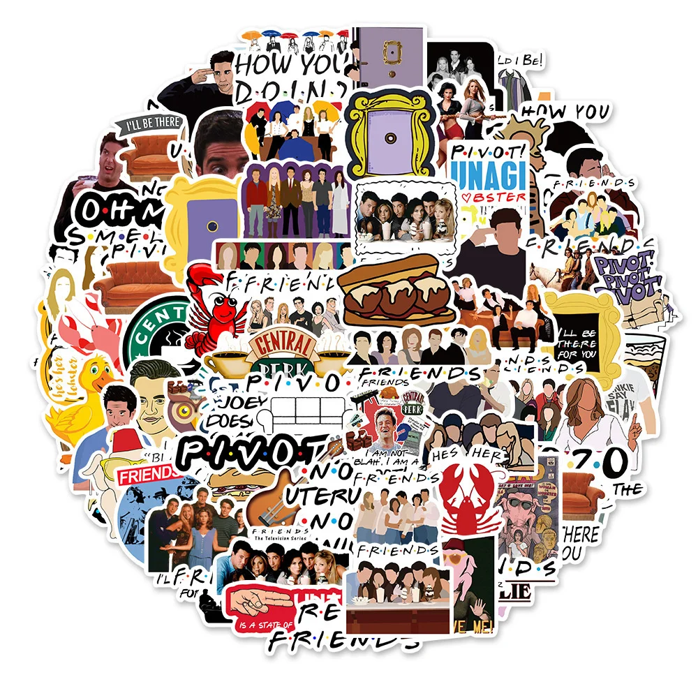 10/30/50PCS American Drama Friends Sticker Guitar Skateboard Decoration Diary Suitcase Mobile Phone Computer WaterproofWholesale