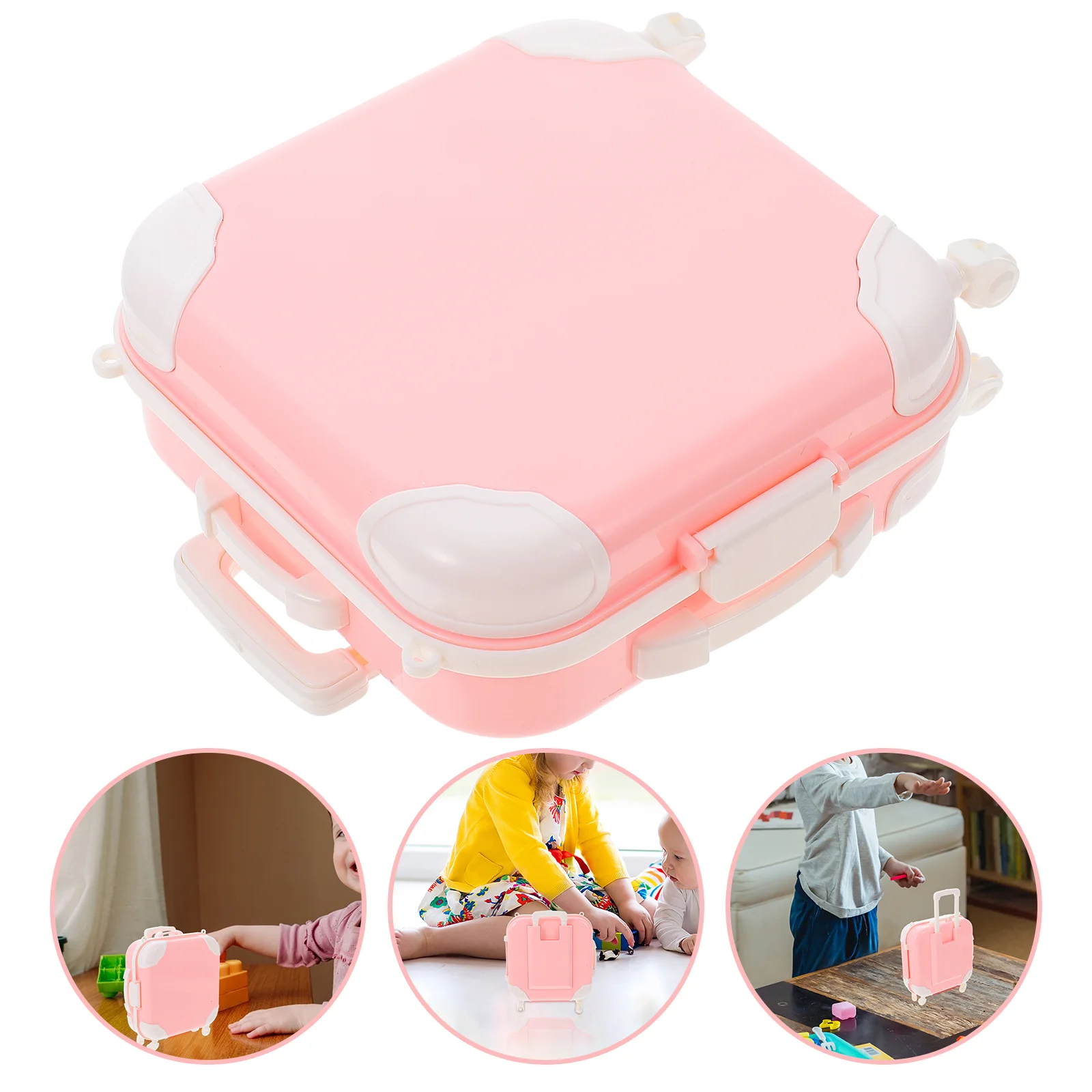 

Toy Simulation Trolley Case House Ornaments Traveling Children Mini Supplies Pink Small Accessories