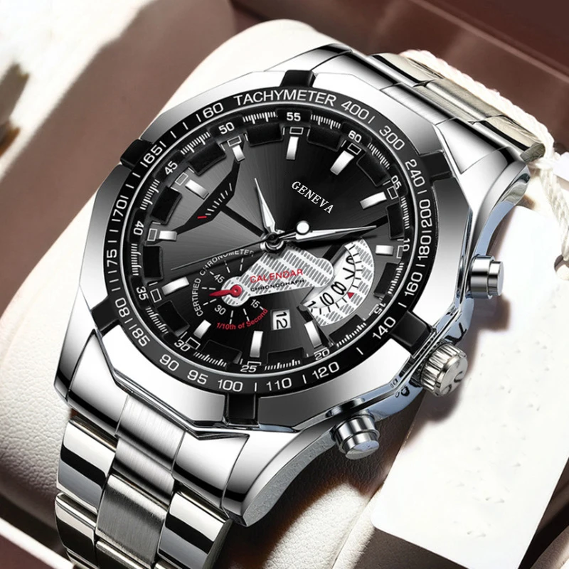 1pc handsome men's quartz watch and accessories, suitable for daily wear and giving to family and friends