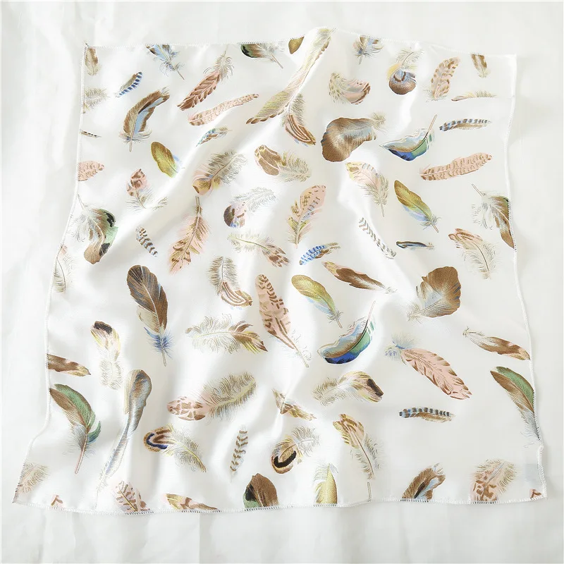 Dot Print Design Luxury Small 50cm Square Women Silk Scarf Handkerchief Hair Band Decorate Scarves Bandana image 5