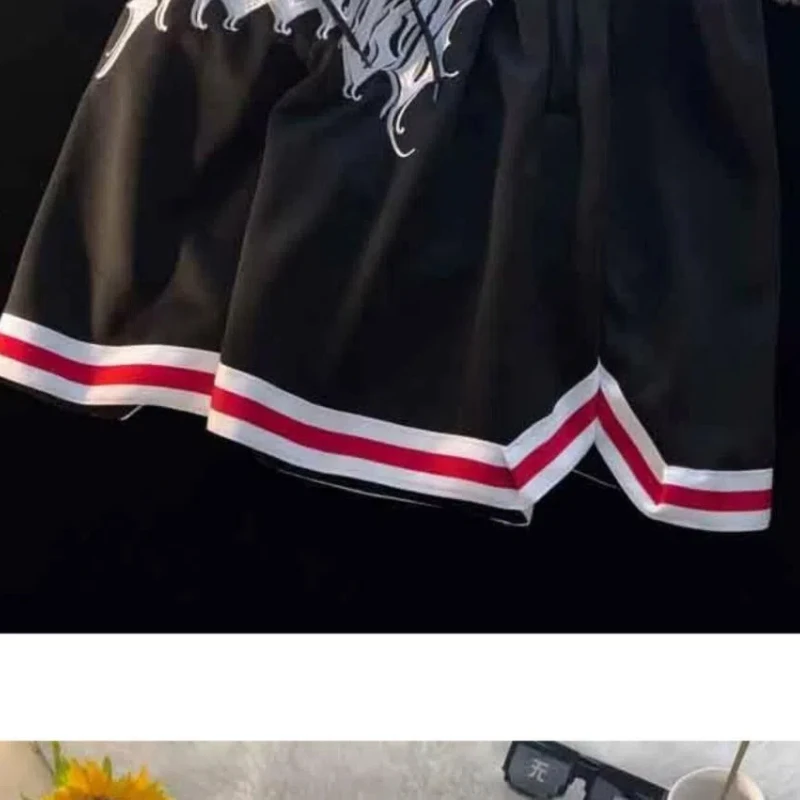 Summer 2024 Men\'s New Patchwork Elasticized High-waisted Embroidery Drawstring Pocket Fashion Solid Color Casual Sports Shorts