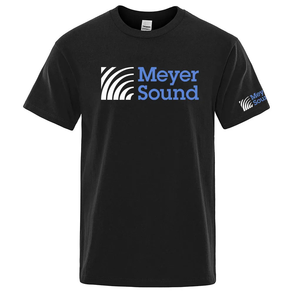 2026 Meyer Sound Logo Print New Summer Men's Short Sleeve Solid Color Casual Trendy Breathable Loose Round Neck T-shirt