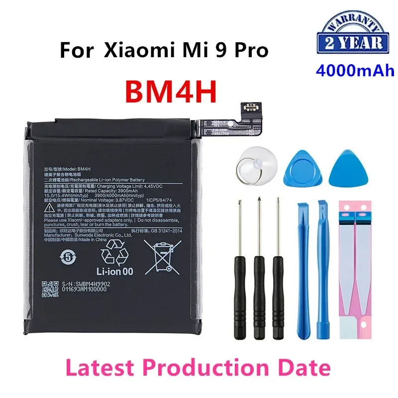 

Brand New BM4H 4000mAh Battery For Xiaomi 9 Pro Mi 9 Pro Mi9 Pro 5G version Phone Replacement Batteries +Tools