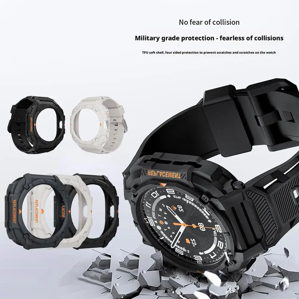 حافظة + حزام لساعة سامسونج جالاكسي الترا 47 مللي متر سوار رياضي من السيليكون Correa لساعة جالاكسي 7 الترا 7 44 مللي متر حزام Accesso X1H2