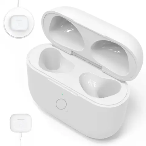 AirPods Pro 2세대 및 1세대 3 4세대용 Bluetooth 호환 페어링 동기화 버튼이 있는 무선 충전 케이스 교체 충전기 박스 AirPods Pro 2세대 및 1세대 3 4세대용 Bluetooth 호환 페어링 동기화 버튼이 있는 무선 충전 케이스 교체 충전기 박스