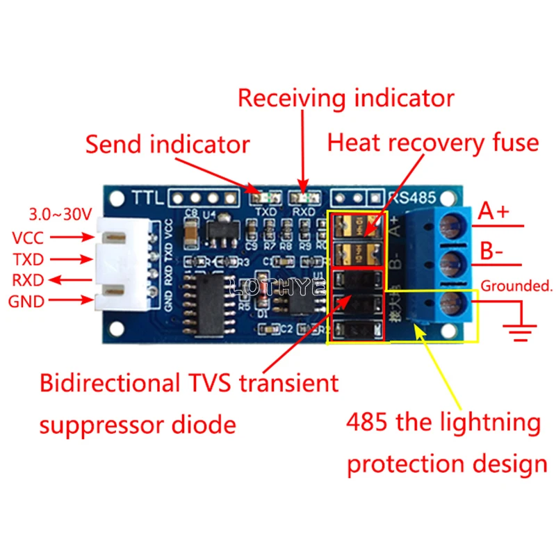 TTL Serial Port To RS485 Converter Board Module Hardware Automatic Control Converter Module For Arduino Microcontroller image 4