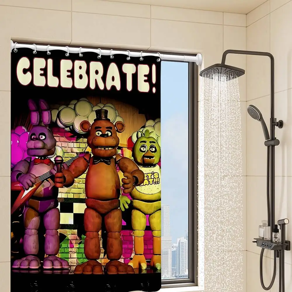 

Ужасы аниме F-five N-nights At F-freddy's Ванная занавеска для душа Защитная перегородка Занавеска для душа Быстросохнущий свет Непрозрачный
