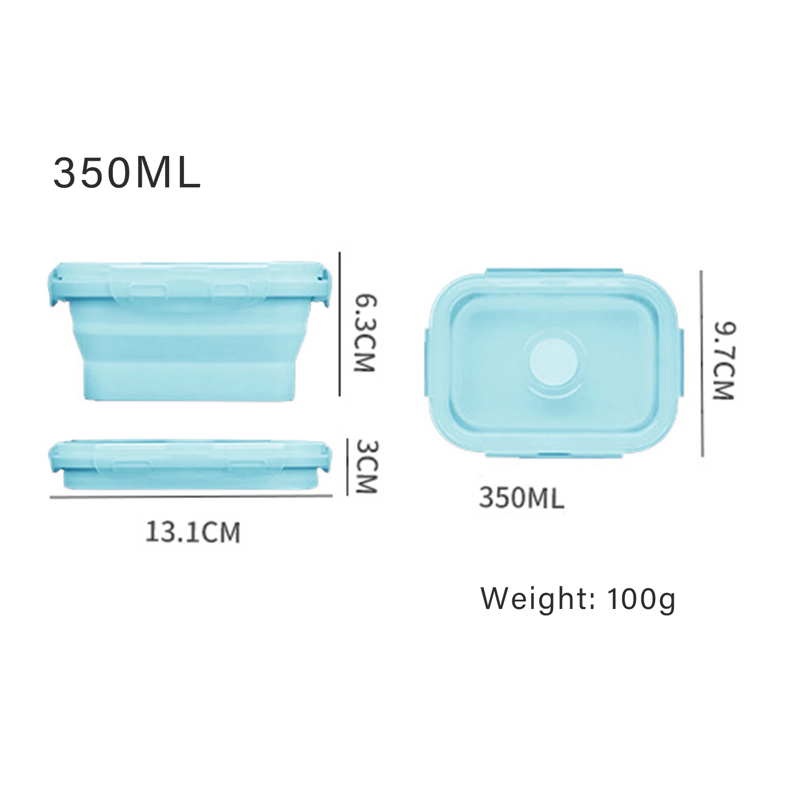 Silicone Lunch Box Food Grade Foldable Container Microwave Safe Portable Bento Box for Office School Travel Reusable Gear