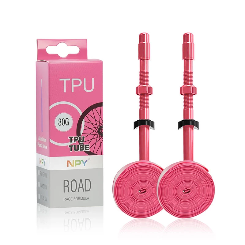 

NPY Metal nozzle Ultralight Bike Inner Tube 700C 18 25 28 32 Road Bicycle TPU Tire 45/65/85mm French Valve Super Light Tube