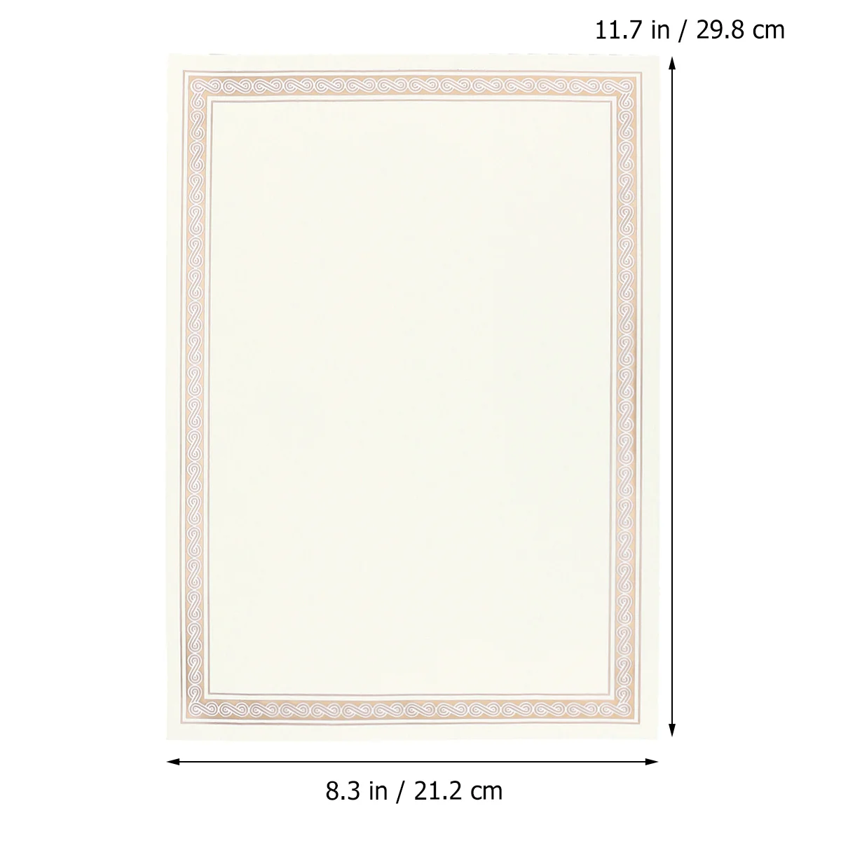 15Pcs Certificate Paper A4 Metallic Gold Border Foil Seal Ribbon Academic Awards School Graduation Employee Recognition