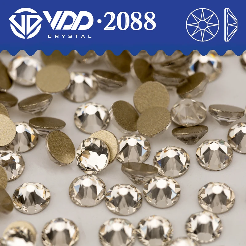 VDD 001 Crystal SS6-SS50 2088 Crystal Rhinestones High Quality AAAAA 8 Big 8 Small Flat Back Stone For DIY Nail Art Decoration