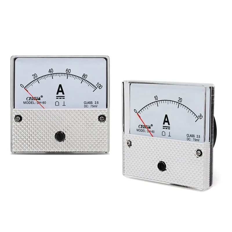 DH-80 DC Ammeter 1A 2A 3A 5A 10A 15A 20A 30A 50A 100A 200A 250A 300A 400A 500A 600A Current Meter Panel Meter