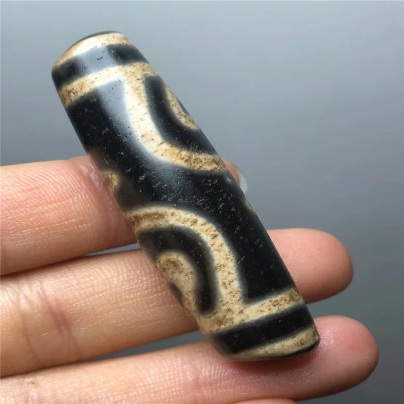 Supply Jewelry Tibet Old Mineral Agate Large Hole Chalcedony Tibet Beads Weathering Pattern Aquarius Tibet Beads Tibetan Style P