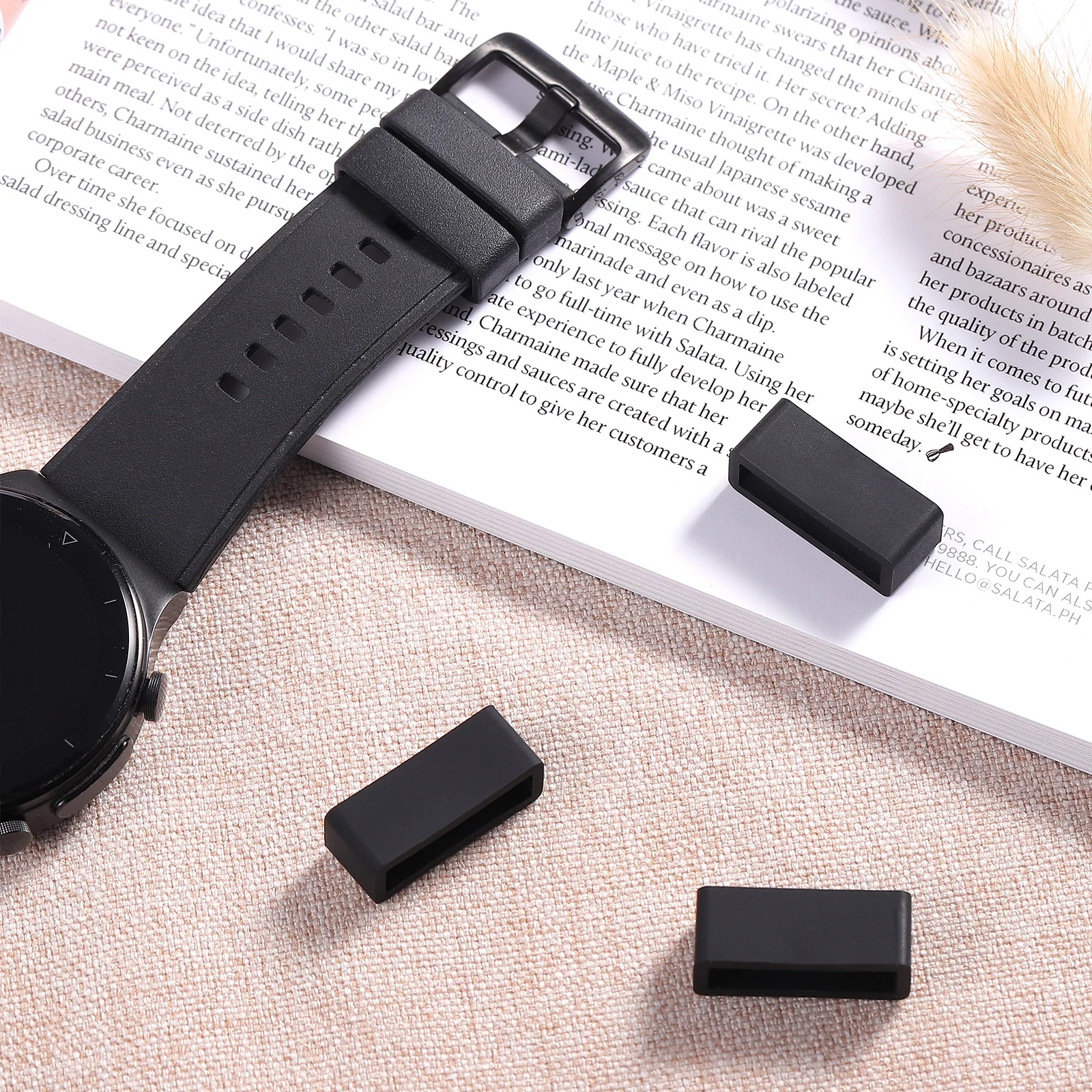 

10pcs Silicone Band Holder 22Mm Watch Strap Loop Retainer Keeper Bands Holder For Smart Watch Accessories Soft Durable
