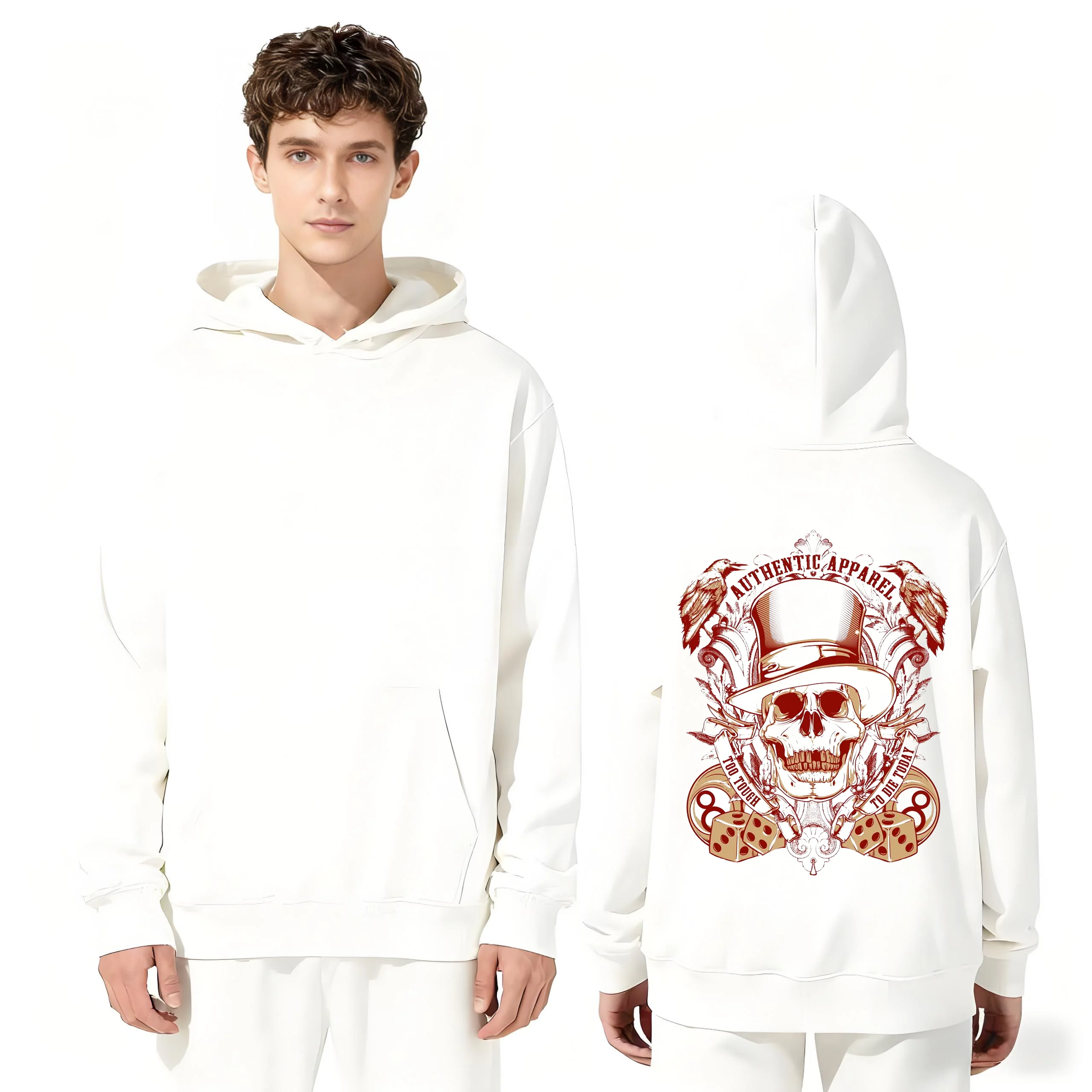 

2025 New AUTHENTIC APPAREL Print 330g Heavyweight Hoodie Unisex Casual Streetwear Sweatshirt Men Women Fashion Pullover