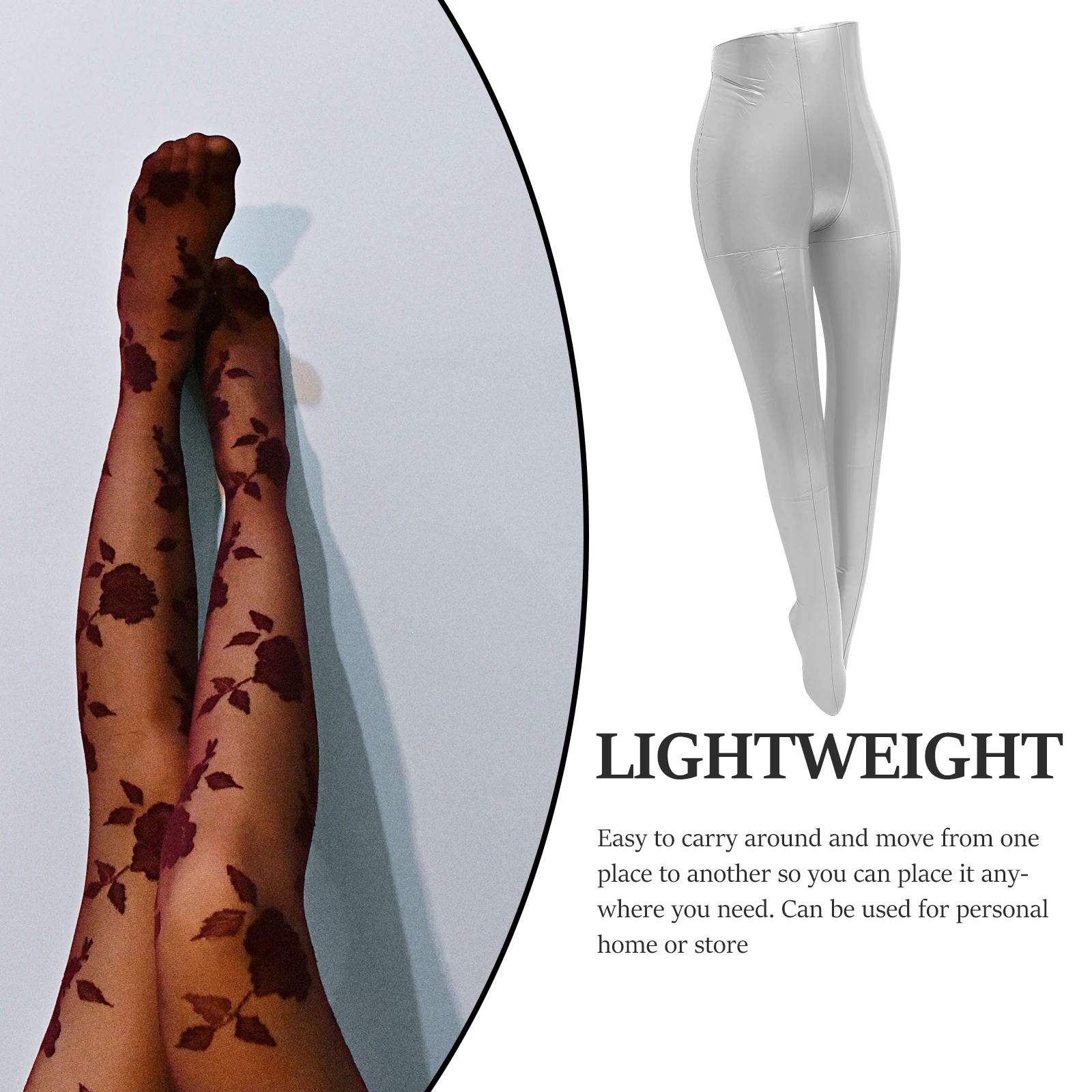 

Inflatable Female Mannequin Leg Ergonomic Human Proportion Premium Material for Shop Stockings Leggings Display