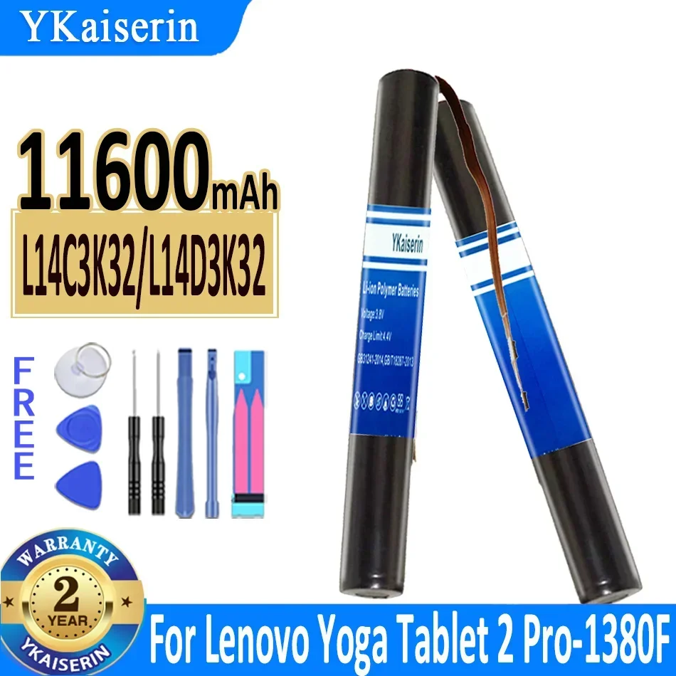 Bateria ykaiserin para lenovo yoga tab YT-X705F tab 8 3 pro YT3-X90L YT3-X90F tablet 2 pro-1380f 1380 yt2 2-1050l 1050f 2-830l