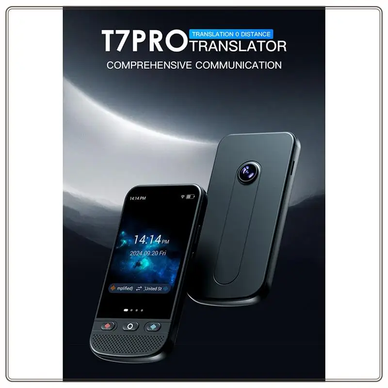 موثوقة-T7pro مترجم اللغة في الوقت الحقيقي نص صوتي ترجمة الصور Chatgpt التحدث بحرية شاشة تعمل باللمس سماعة رأس إلكترونية، T