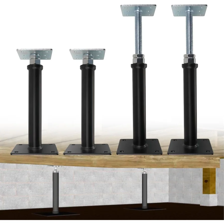

4Pack Adjustable House Floor Jacks 9.513.5 Inch Mini Screw Jacks for Lifting and Leveling HeavyDuty Support Posts for Floors De