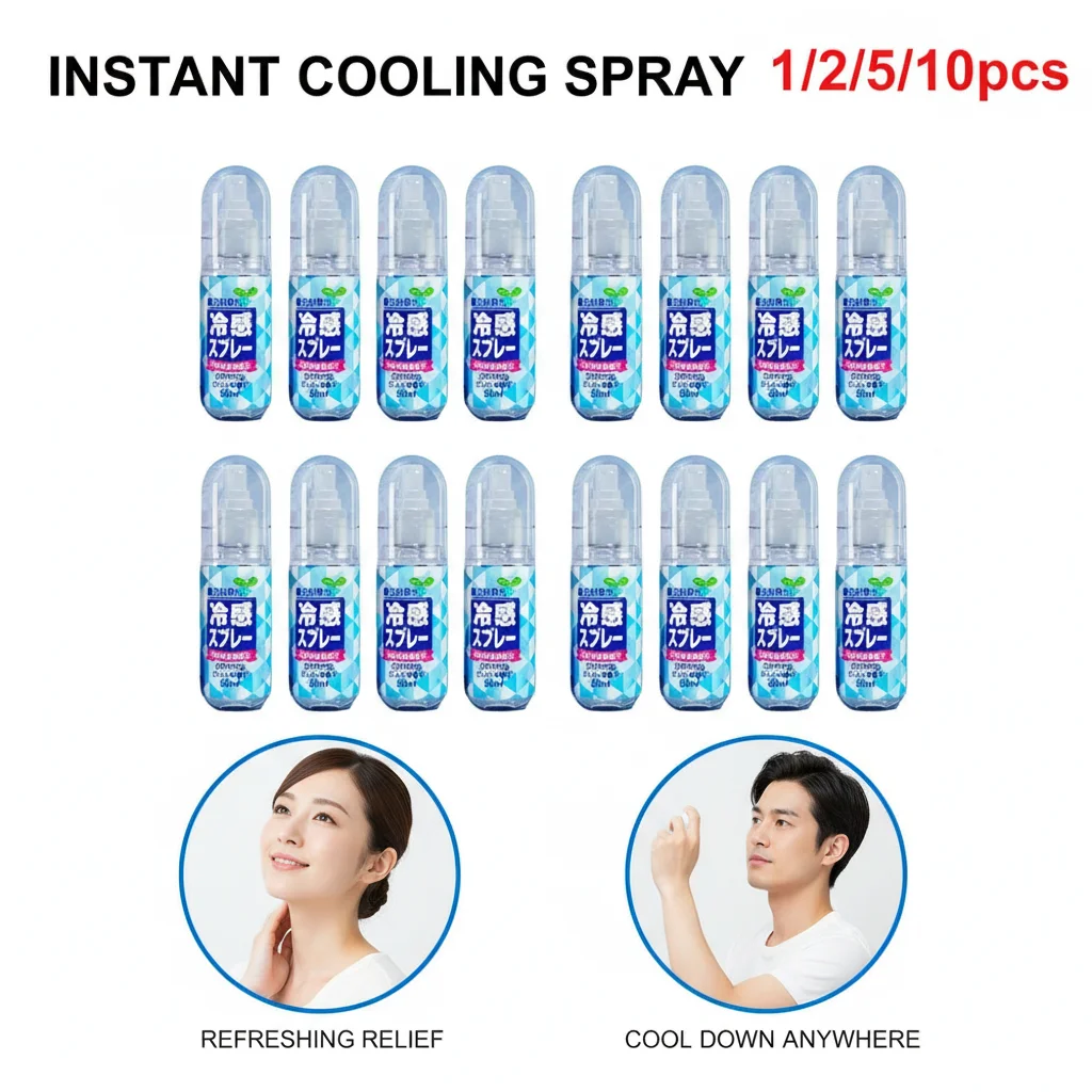 50ml Cool in Summer Spray Portable Personal Cooling Fan Heatstroke Prevention for Outdoor Activities Summer Essential