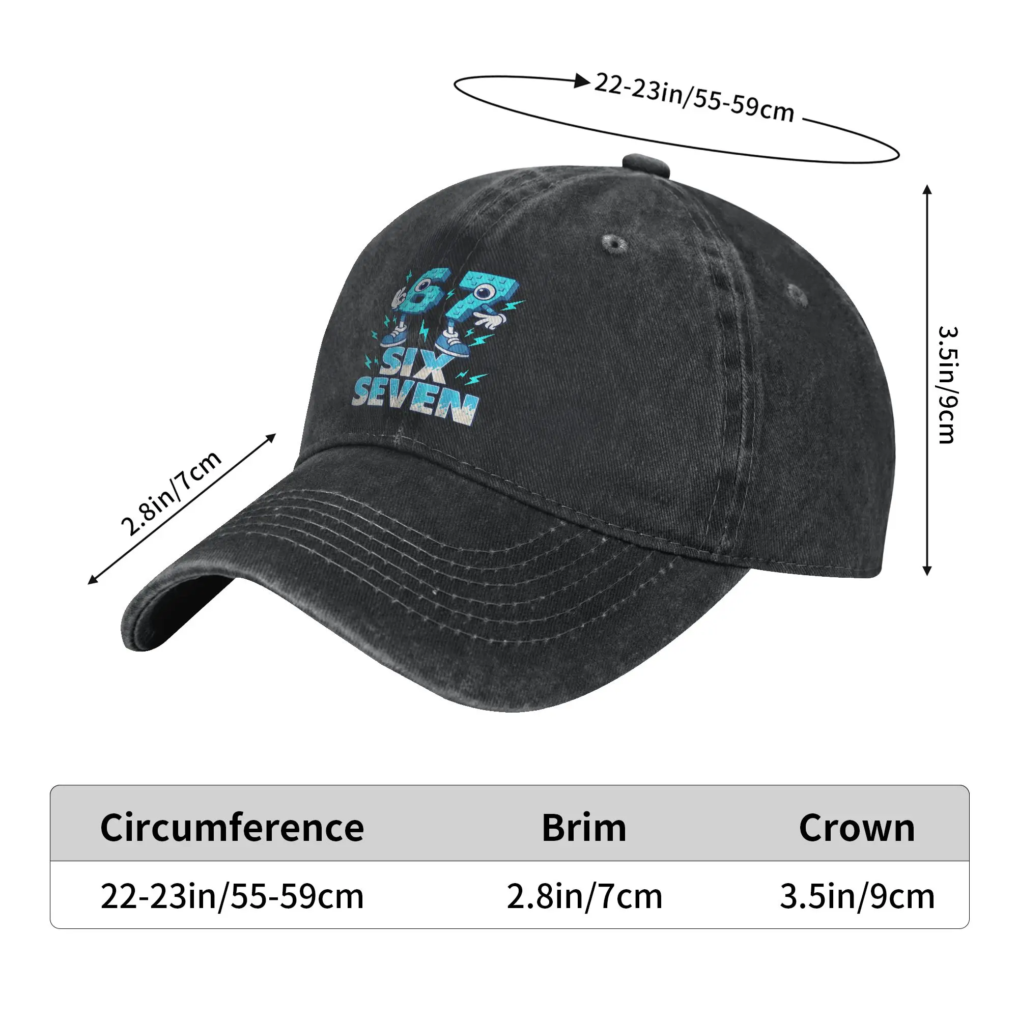 67 Six Seven 6-7 Funny Italian Brainrot Gaming Meme Casual Baseball Cap Tennis Skate Trucker Hat Spring Men Trendy Baseball Caps