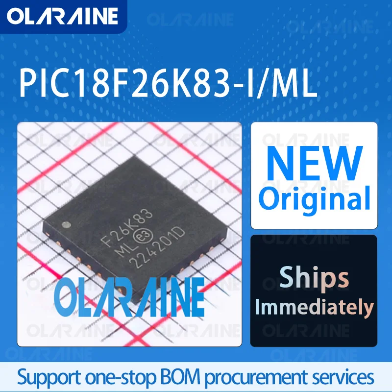 

1/5/10Pcs PIC18F26K83-I/ML QFN-28 original ic chip 8-bit microcontroller RoHS Core PIC18 Program memory 64 kB Voltage 5.5 V