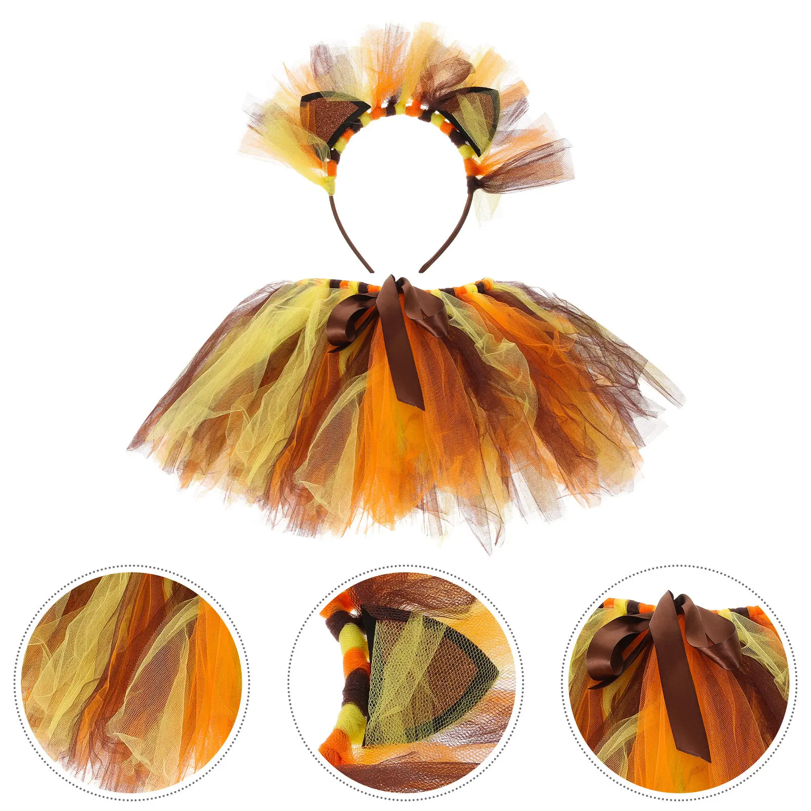 

Комплект костюма льва для девочек: юбка-пачка, повязка на голову, аксессуары для косплея на Хэллоуин, реквизит для костюмированных представлений