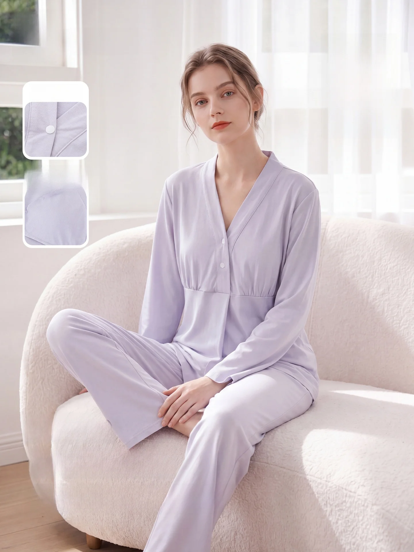 summer-thin-maternity-nightgown-nursing-dress-with-chest-pad-sweat-absorbent-comfortable-home-clothes-for-pregnant-women