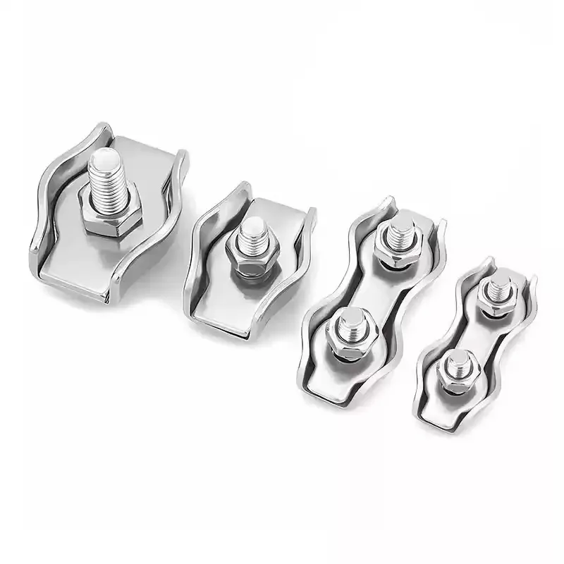 Pince à câble métallique en acier inoxydable 304, 5 à 10 pièces, Clip à boulon simple/Double M2/M3/M4/M5/M6/M8/M10, corde à étrier, poignée Simple