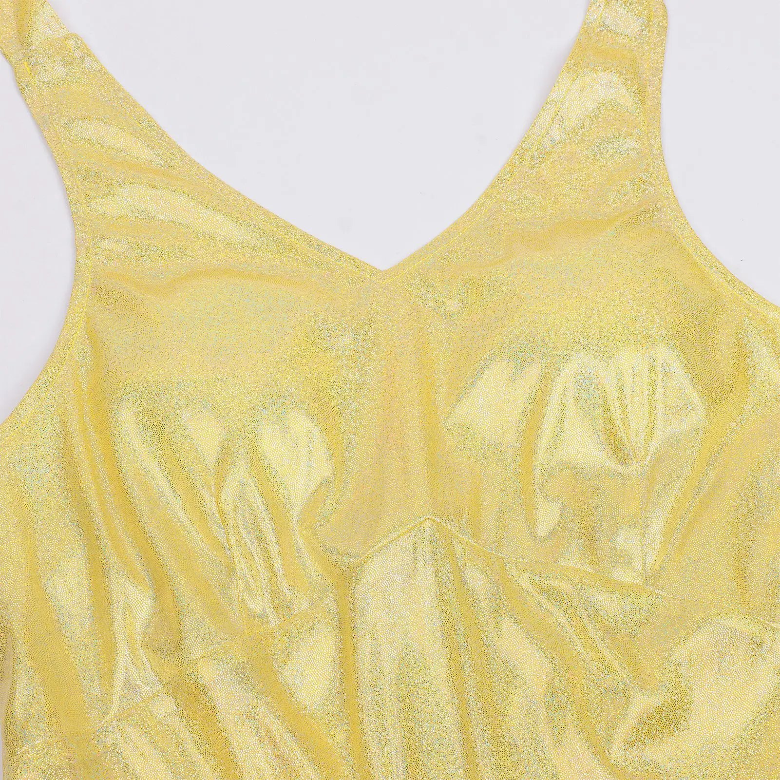 Funkelnder Metallic-Discobodysuit für Damen, ärmellos, mit V-Ausschnitt, rückenfrei, Schlaghose, 70er-Jahre-Nachtclub-Bühnen-Cosplay-Outfit – Detail 17